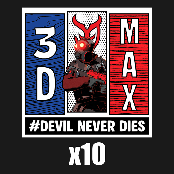 Lot de 10 stickers 3DMax Bleu Blanc Rouge