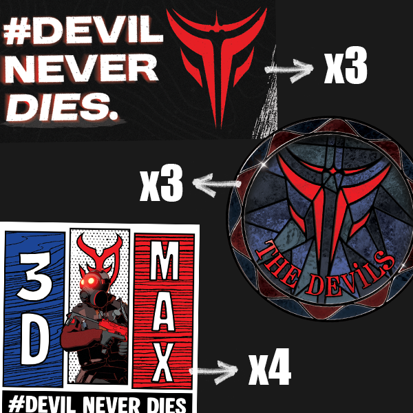 Lot de 10 stickers The Devils